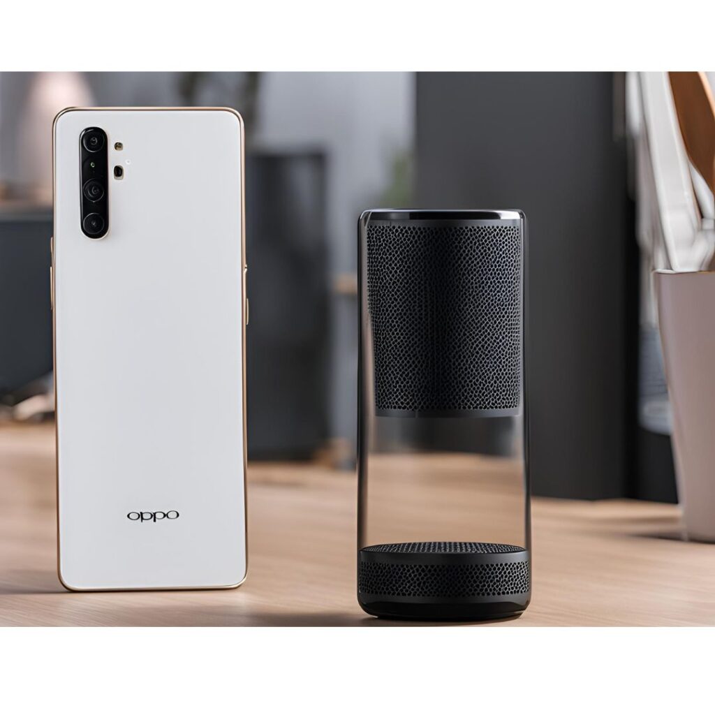 Oppo phone speaker being cleaned with a brush.